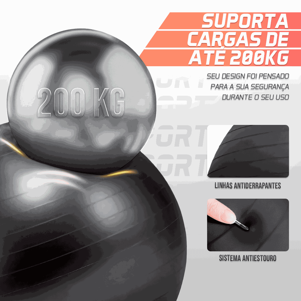 Bola Suíça para Pilates e Ginástica - 75cm 