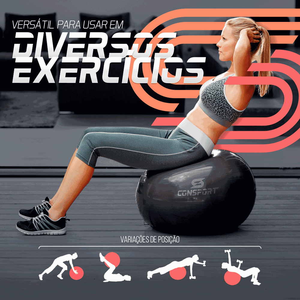 Bola Suíça para Pilates e Ginástica - 75cm 