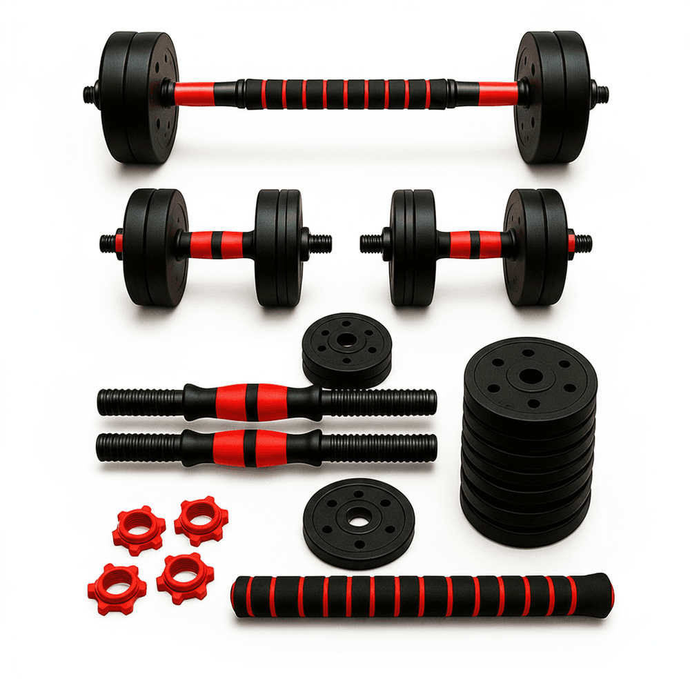 Kit de Musculação Ajustável 6 em 1 – Completo, Seguro e Versátil para Treinar Todo o Corpo em Casa 20kg| Consport
