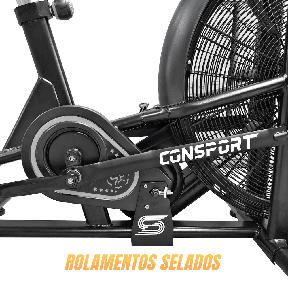 Air Bike Profissional Consport – Bicicleta Ergométrica de Alta Resistência para Academia