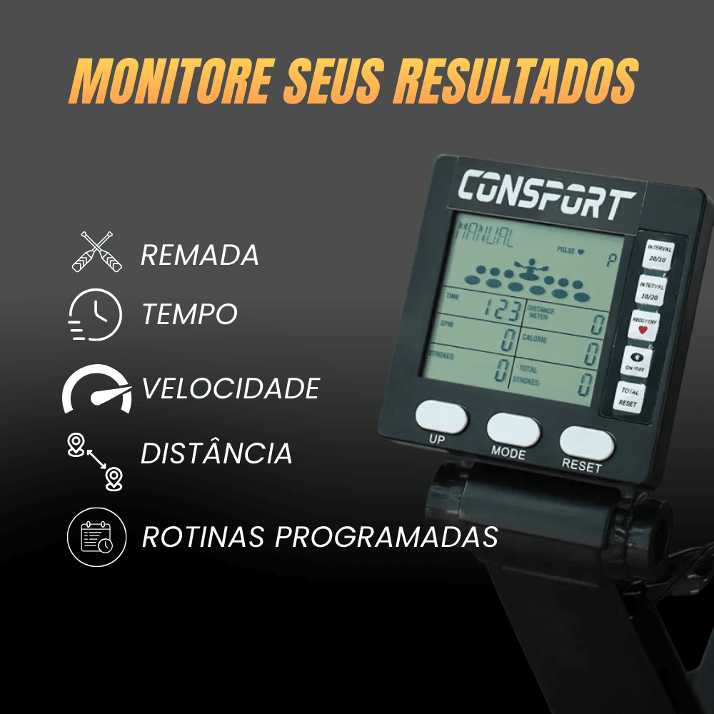 Air Remo para Treinos Intensos - Remo Ergométrico Profissional Consport