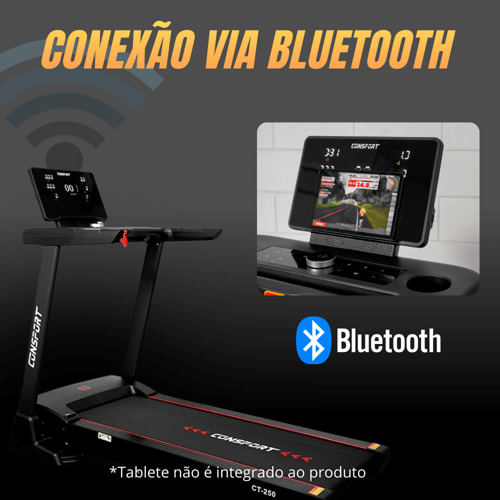Esteira Ct-250 Semiprofissonal Connect Bluetooth Inclinação Automática Consport