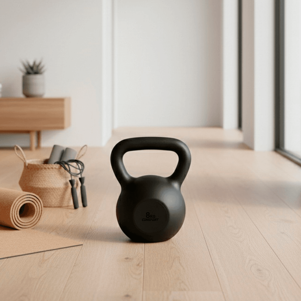 Kettlebell 8kg Revestido em ABS Alça Ergonômica | Consport
