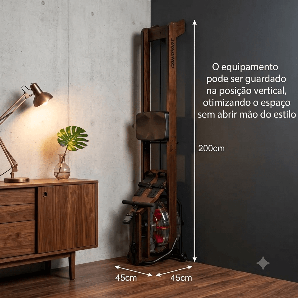 Máquina Simulador De Remo À Base De Água Consport Madeira