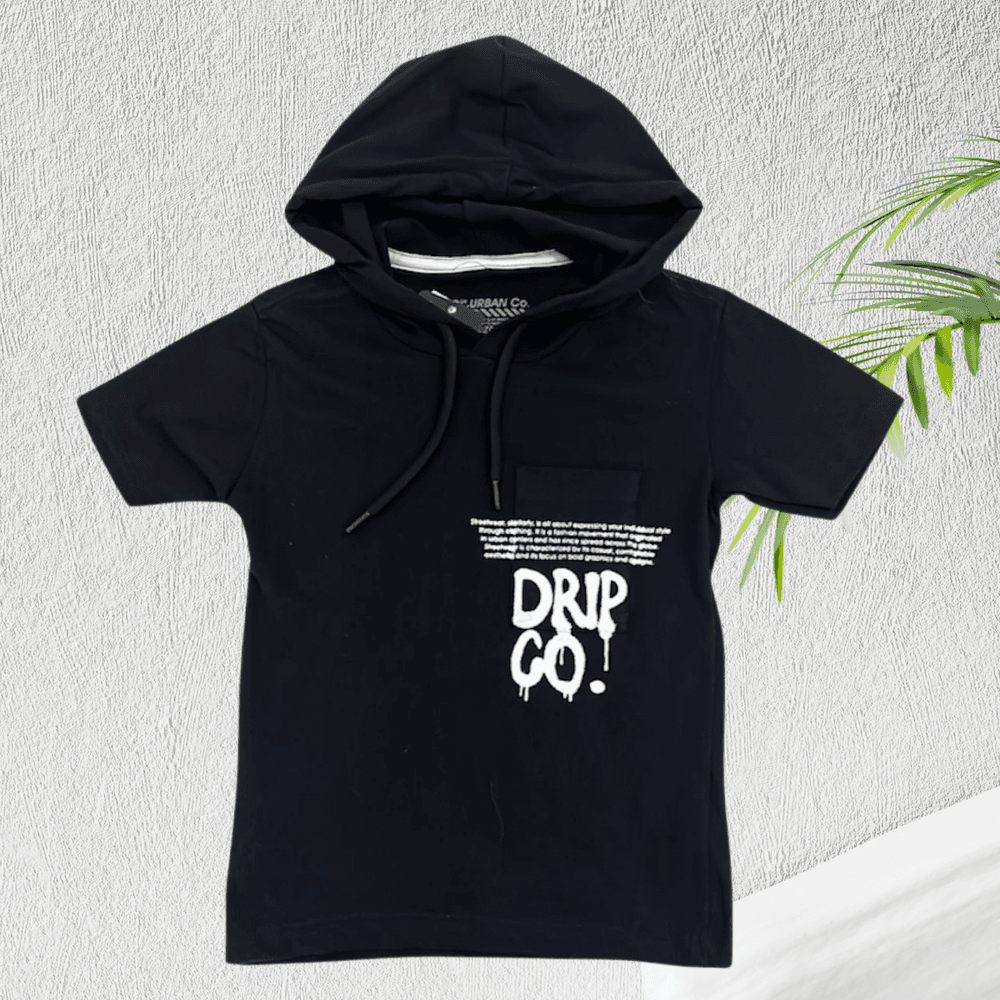 Camisa Preta Capuz - PURO GLAMOUR KIDS