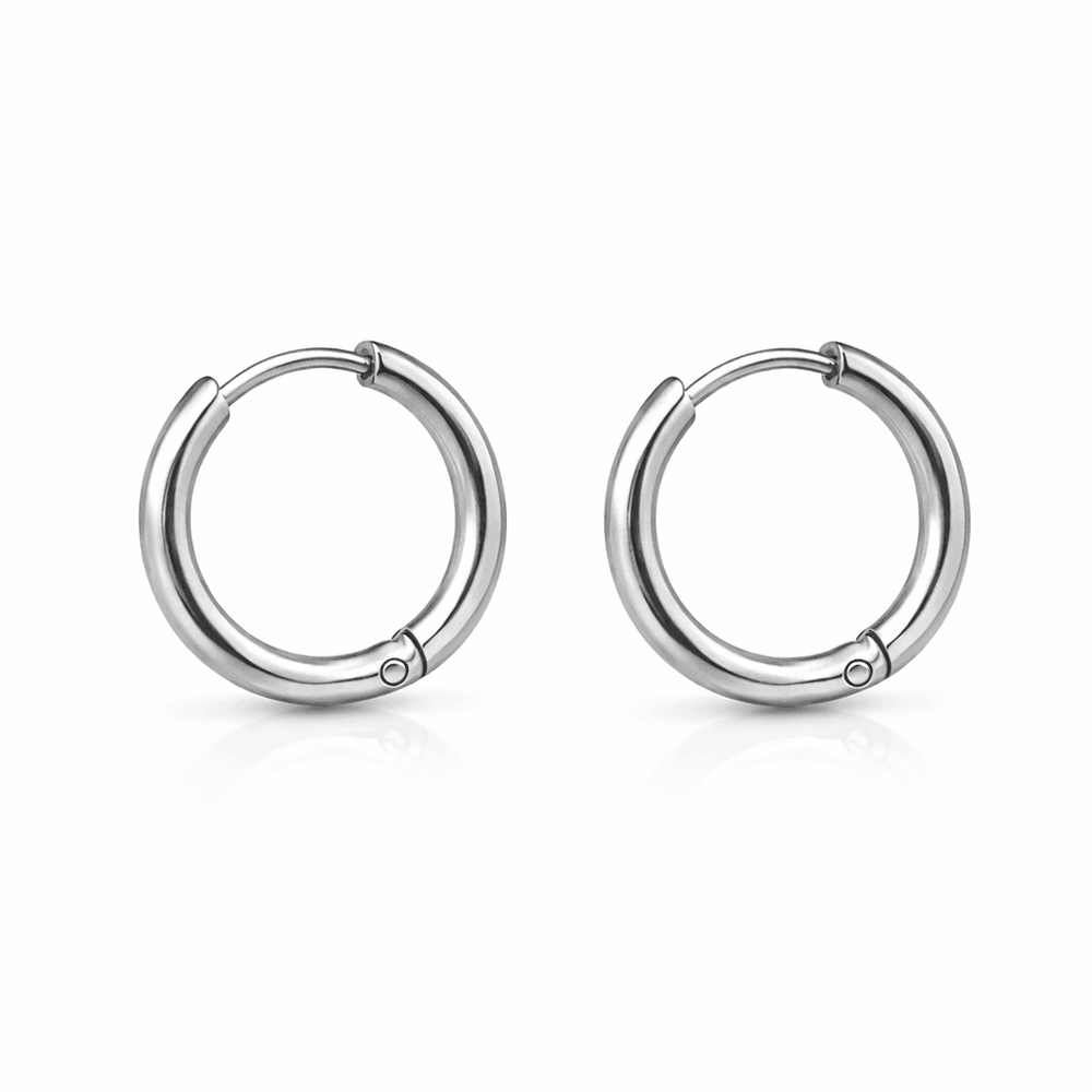 Brinco Argola Lisa 14mm Aço Inoxidável - 000000013... - RC JOIAS BY RUDI