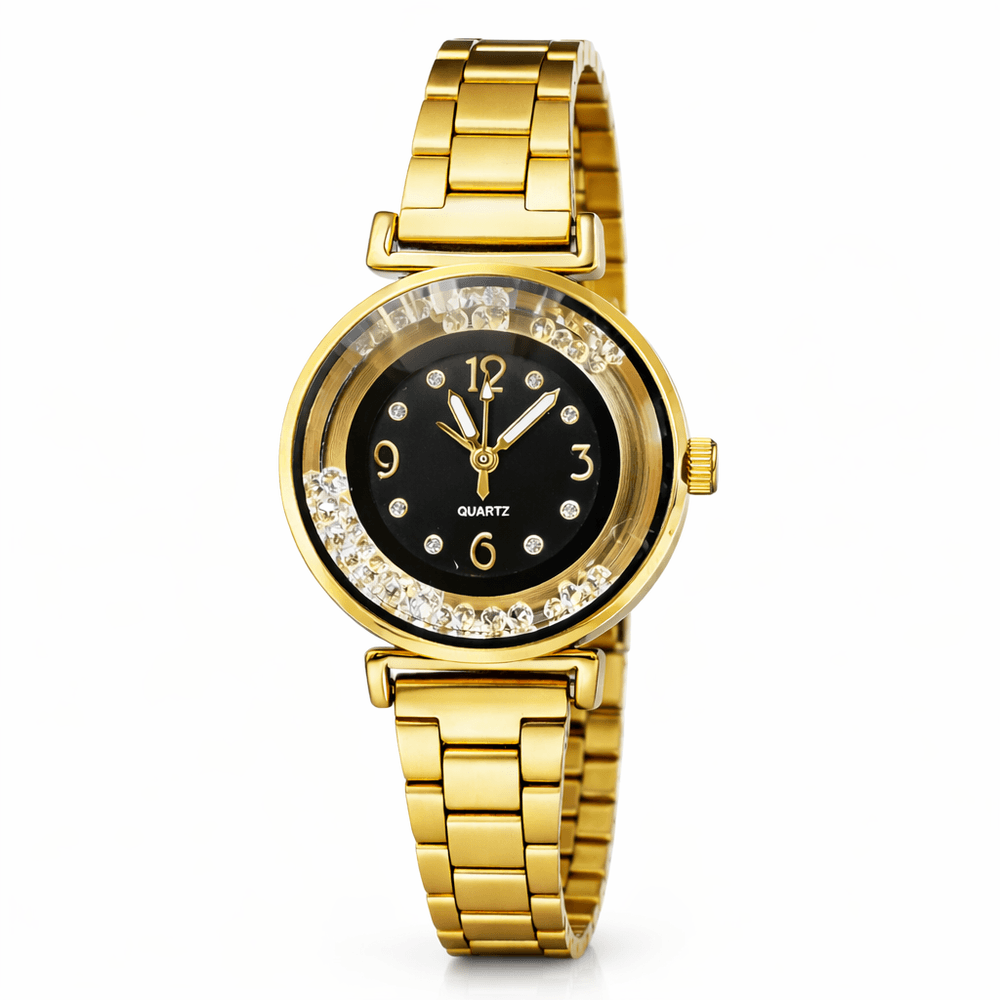 Relógio Quartz Cristal Diamonds Aço Dourado - 0000... - RC JOIAS BY RUDI