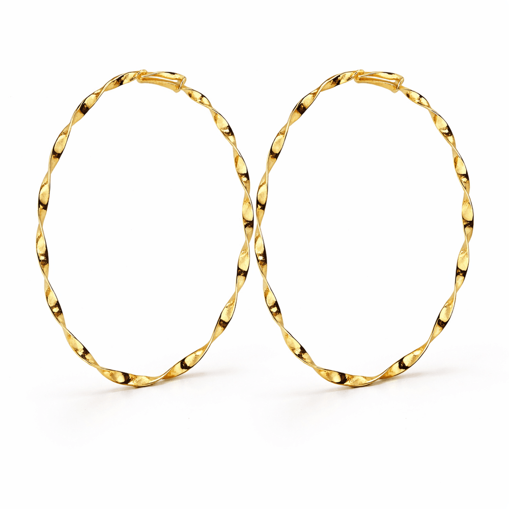 Brinco Argola Torcida N5,5 Banhado a Ouro 18K - 00... - RC JOIAS BY RUDI