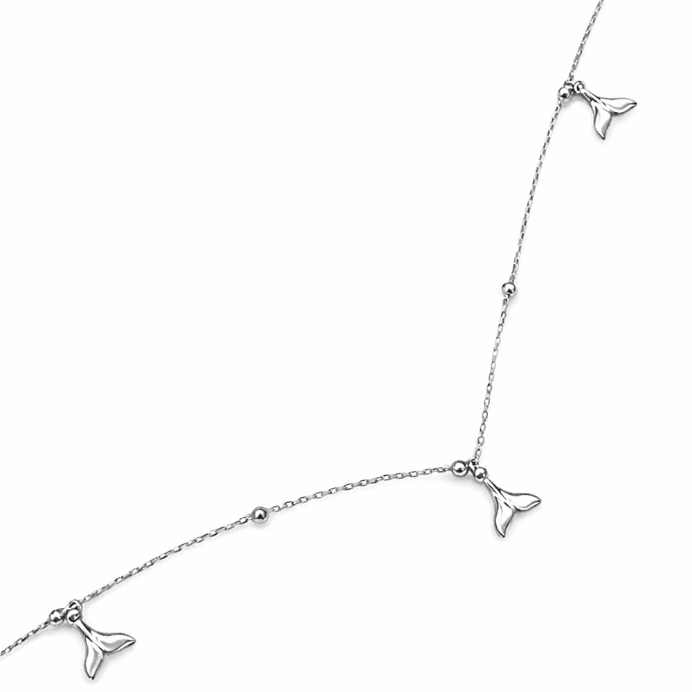 Tornozeleira Rabo Baleia Pendurada Banhado a Prata... - RC JOIAS BY RUDI