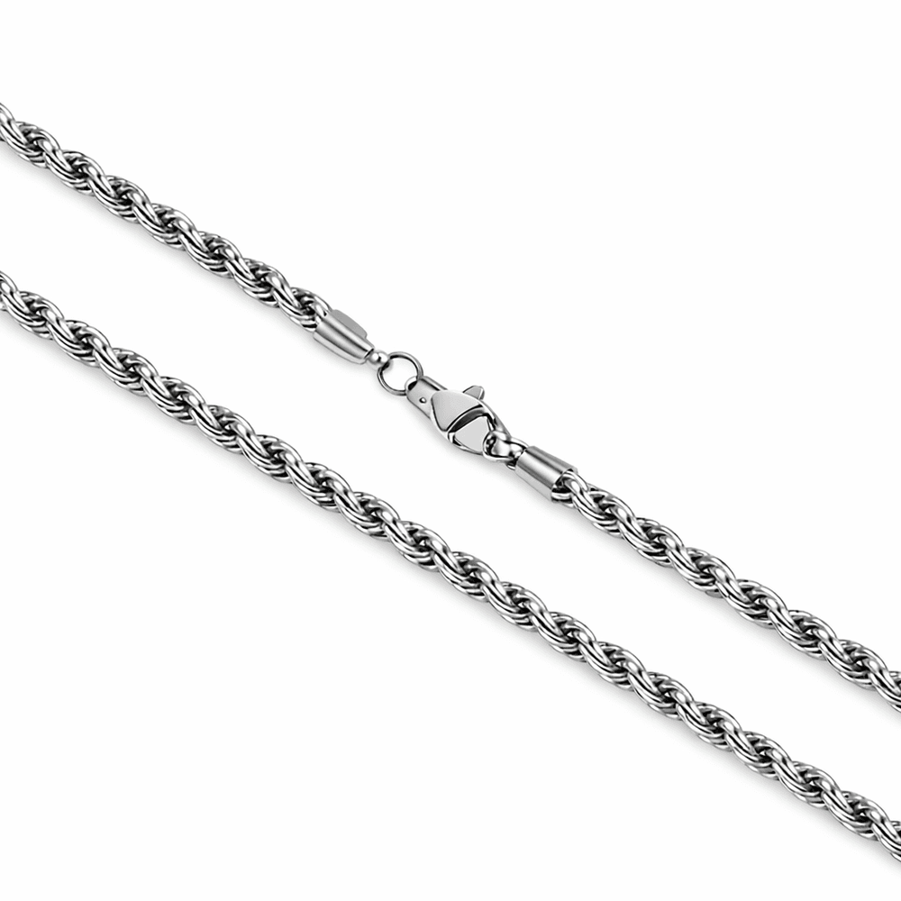 Corrente Cordão Baiano Fecho Lagosta Aço Inoxidáve... - RC JOIAS BY RUDI