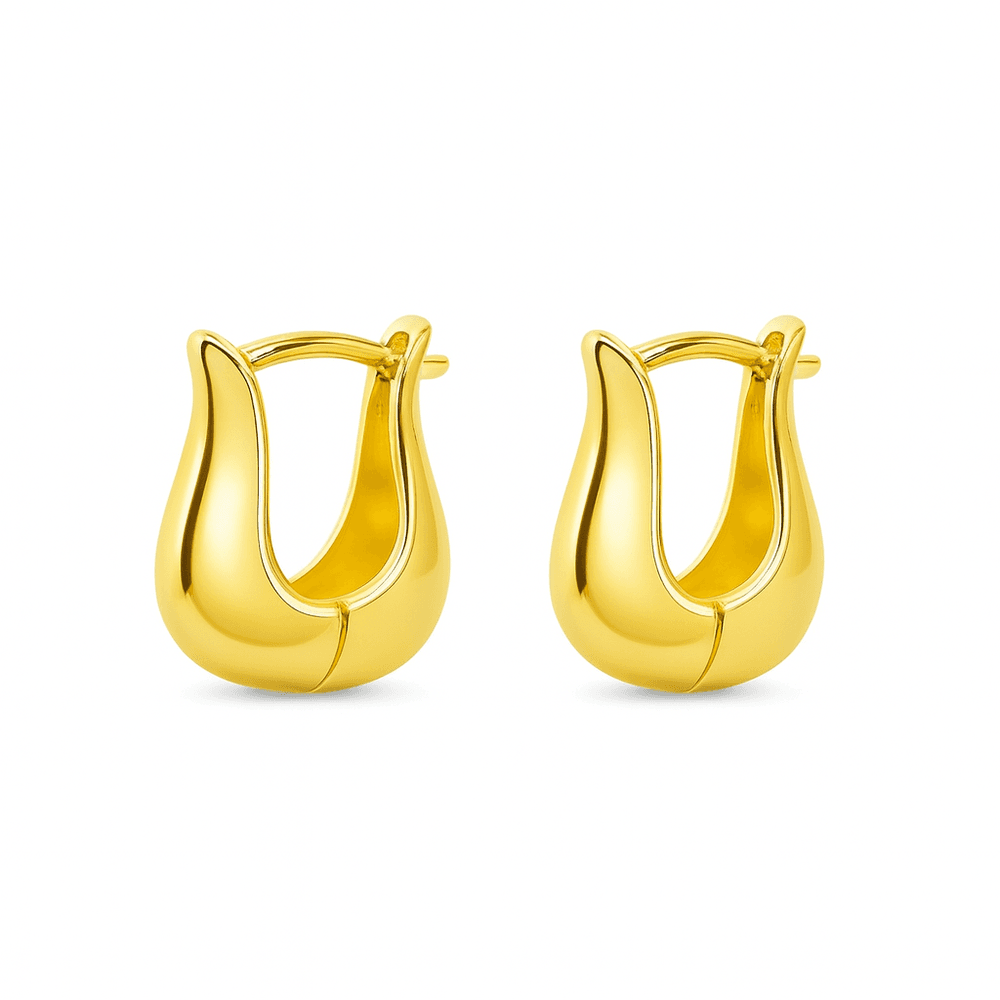 Brinco Gota Dupla Pequena Banhado a Ouro 18K - 000... - RC JOIAS BY RUDI