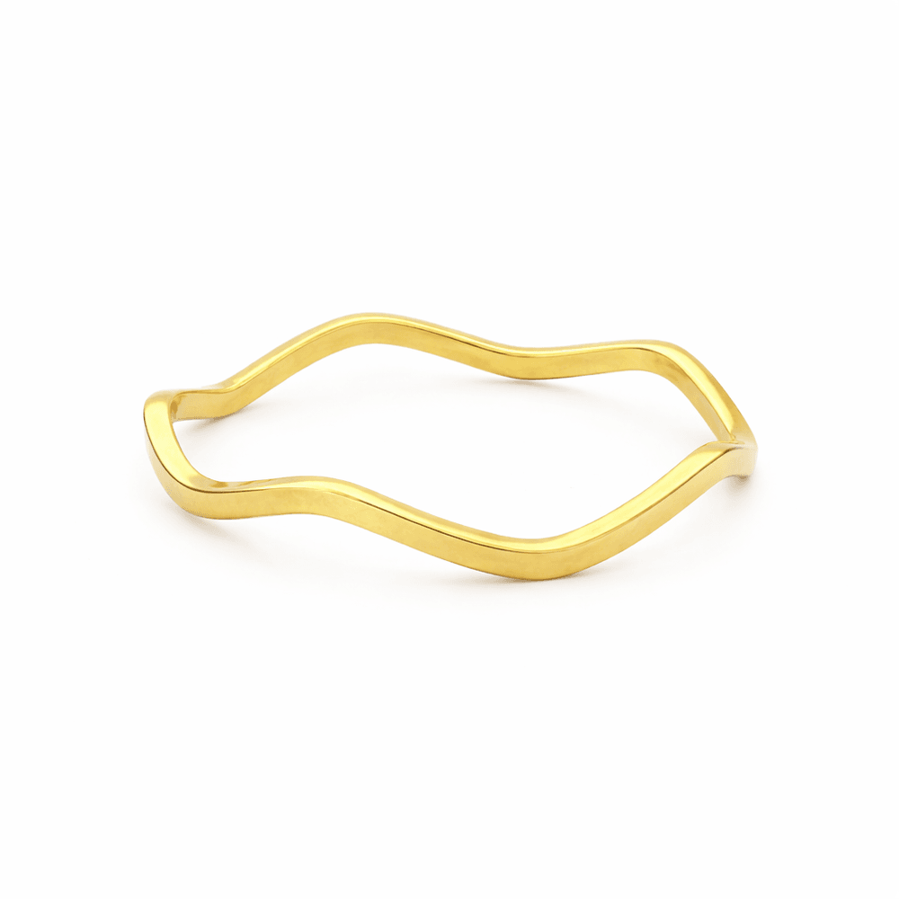 Anel Ondas Duo Aço Dourado - 0000000107907 - RC JOIAS BY RUDI