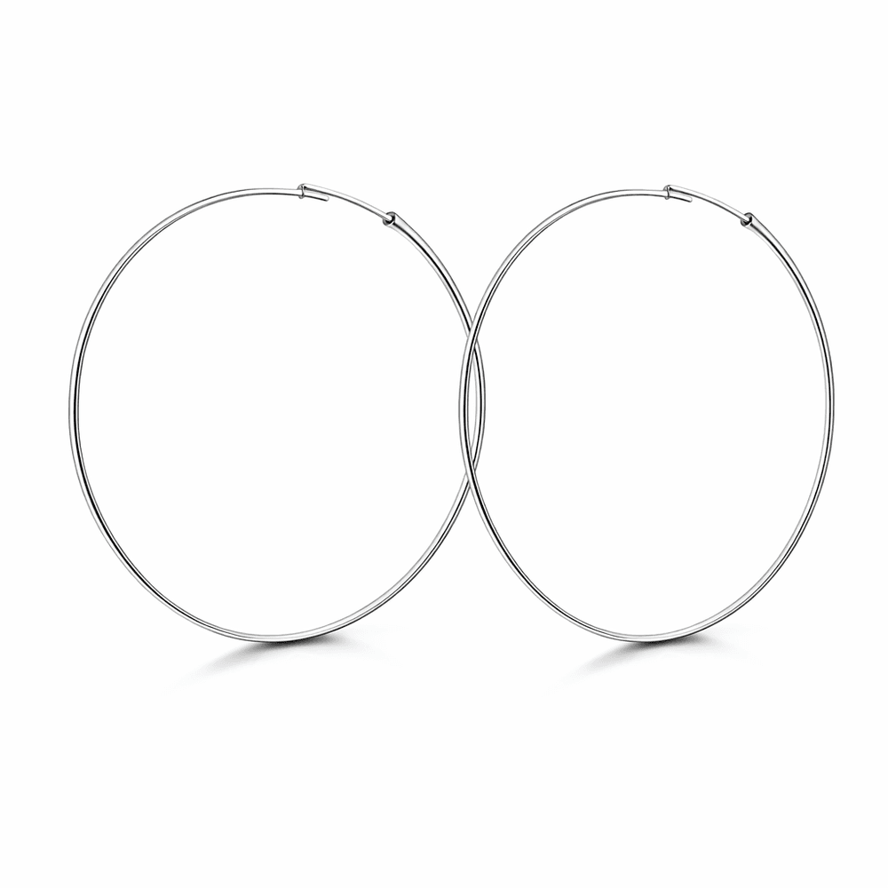 Brinco Argola Passante N8 Banhado a Prata 925 - 00... - RC JOIAS BY RUDI