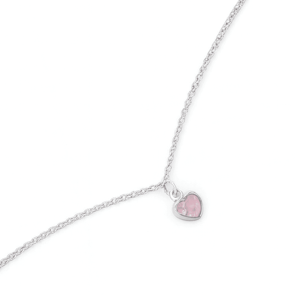 Tornozeleira Elo Português Coração Rosa Banhado A ... - RC JOIAS BY RUDI