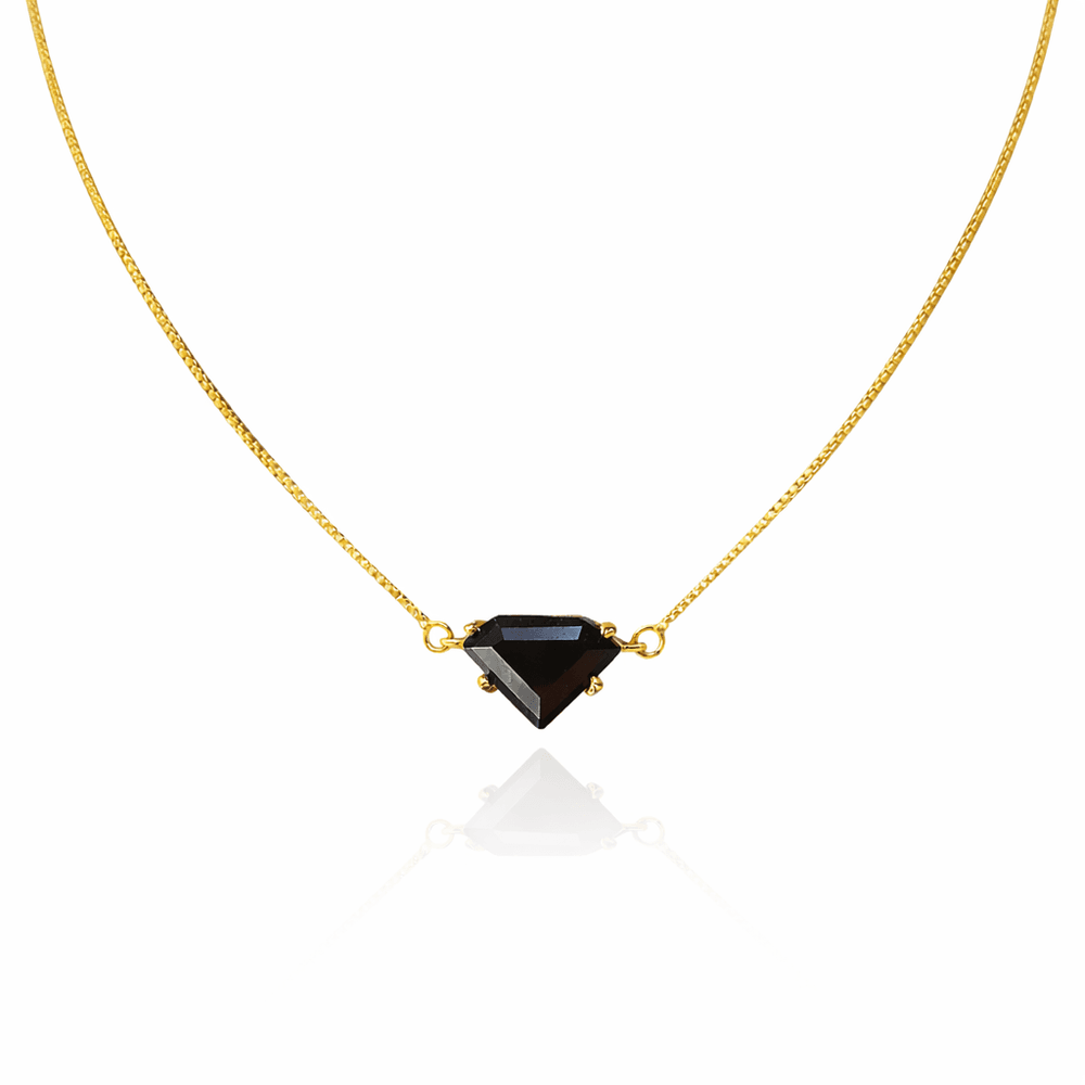 Colar Diamante Preto 46/0.8 Banhado A Ouro 18K - 0... - RC JOIAS BY RUDI