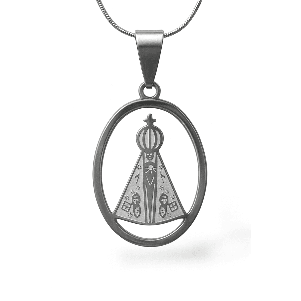 Pingente Nossa Senhora Oval Aço Inoxidável - 0000... - RC JOIAS BY RUDI