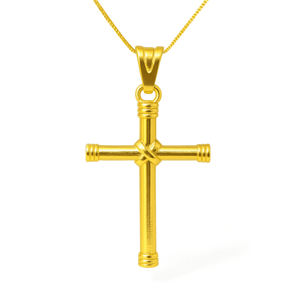 Pingente Zamac Cruz Banhado A Ouro 18k - 000000011... - RC JOIAS BY RUDI
