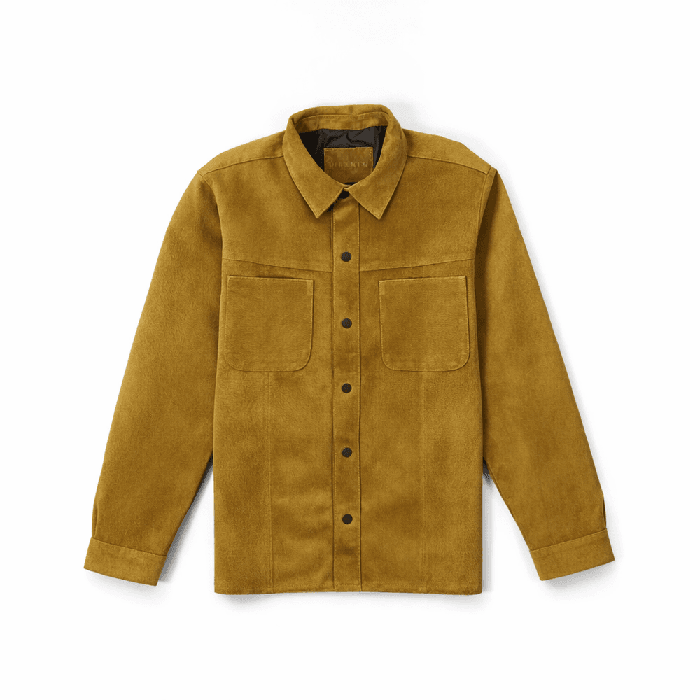 JAQUETA DE COURO CARAMELO ESTILO CAMISA RHOUKER - Rhouker