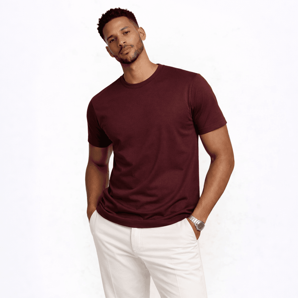 Camiseta Basic Algodão Egípcio Rhouker Bordô - Rhouker