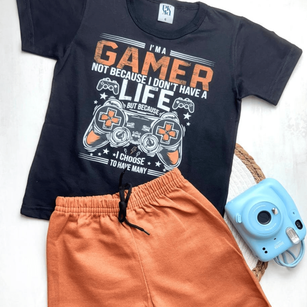 Conjunto Verão Preto Gamer - ROMEO & CATARINA KIDS