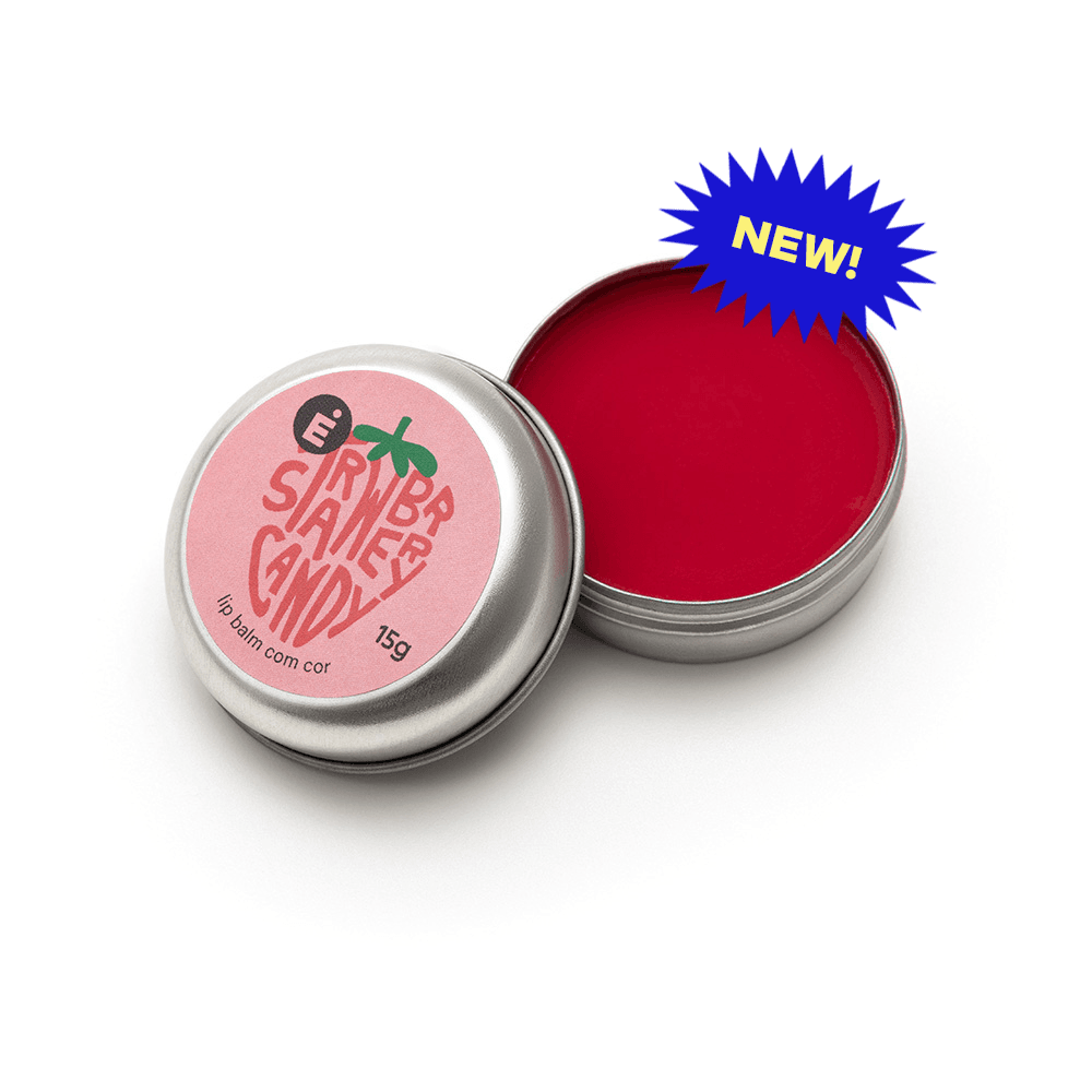 Lip Balm Com Cor Strawberry Candy