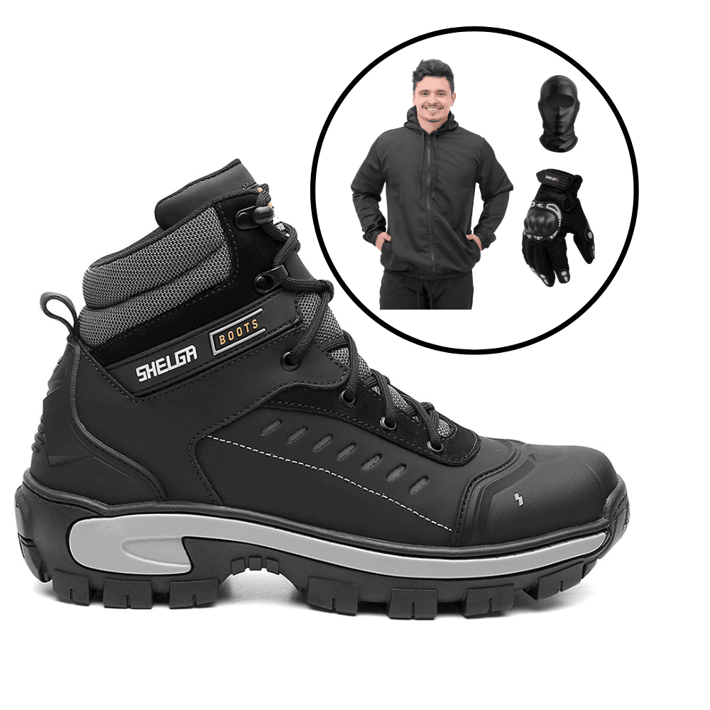 Kit Bota Saara + Corta Vento + Luva Fit + Balaclav... - Shelga Boots