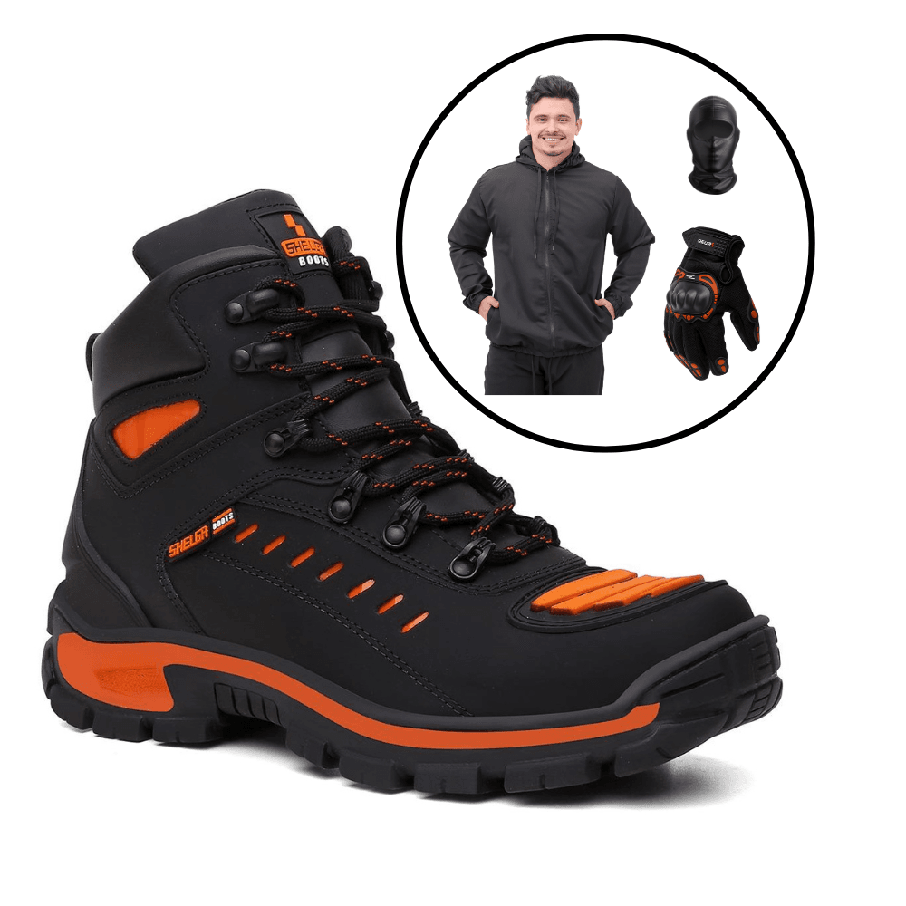 Kit Bota Motor + Corta Vento + Luva Fit + Balaclav... - Shelga Boots