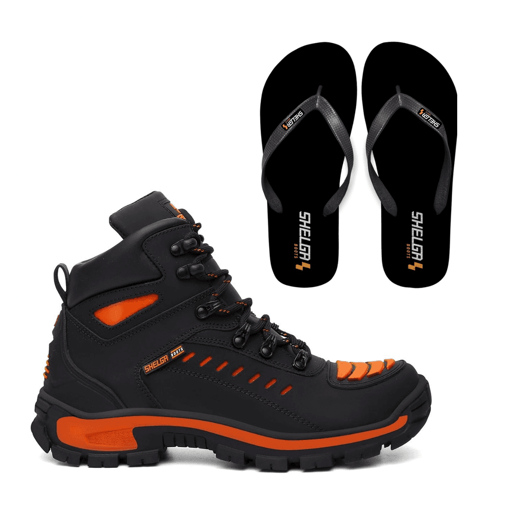 Kit Bota Motor + Chinelo Basic Unissex | Laranja - CA 52083