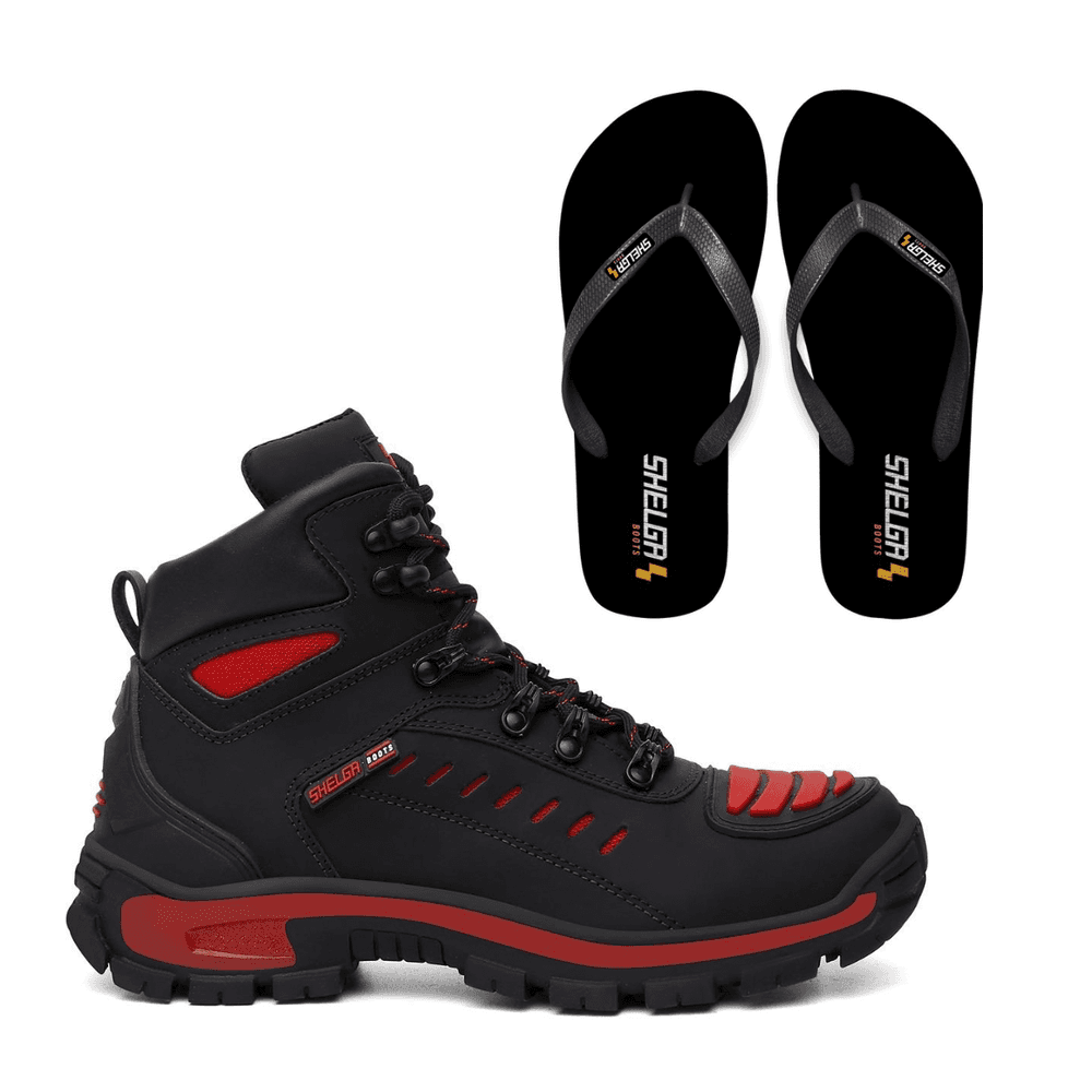 Kit Bota Motor + Chinelo Basic Unissex | Vermelho - CA 52083