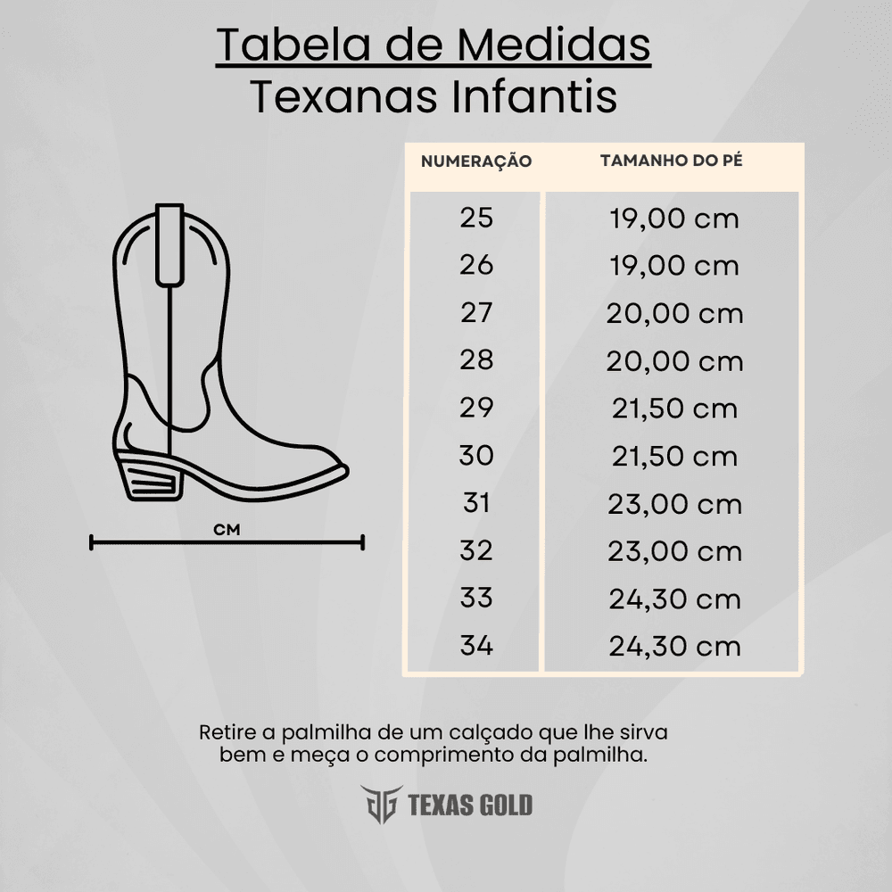 Bota Texana Infantil EUA