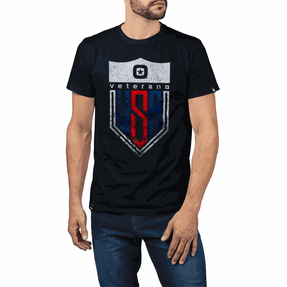Camiseta Veterano Usa Preto