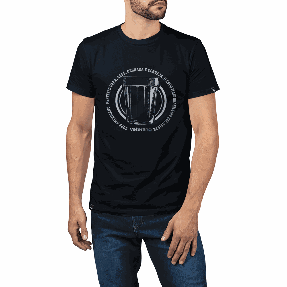 Camiseta Veterano Preta Copo Americano