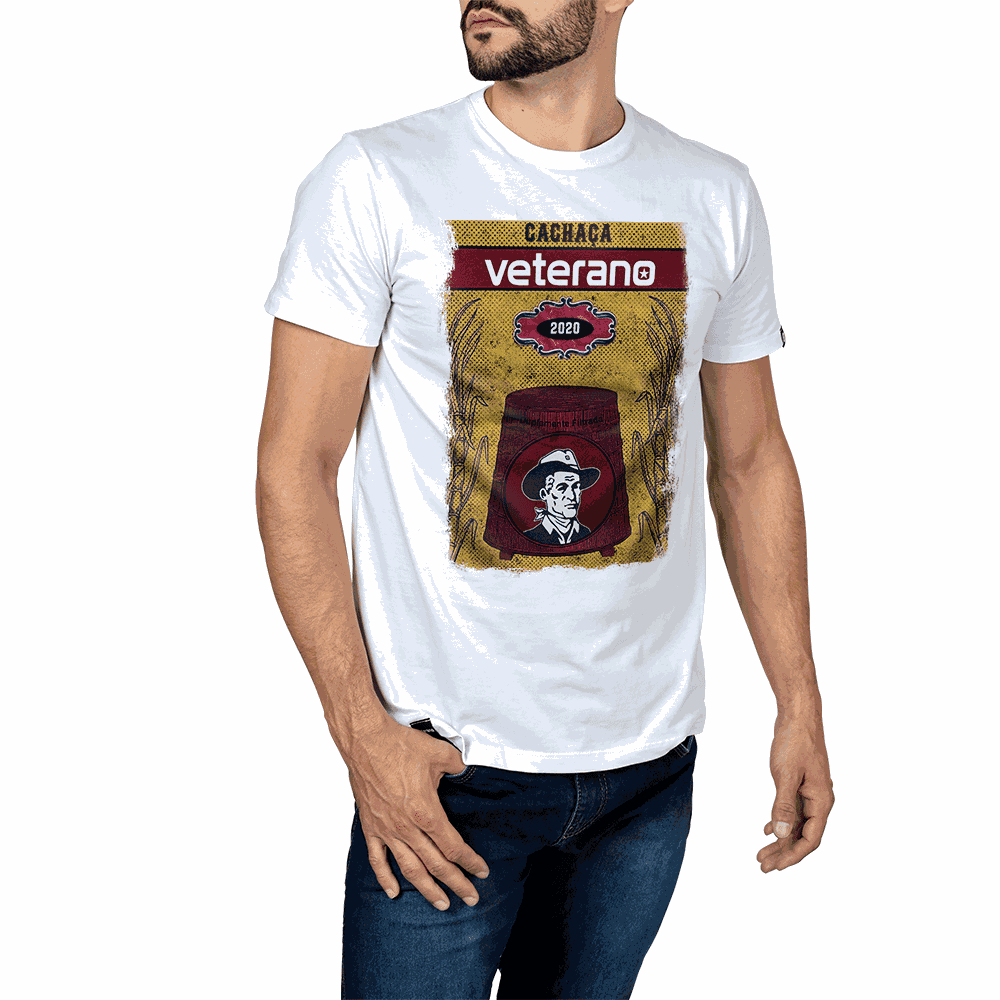 Camiseta Cachaça Branca Veterano