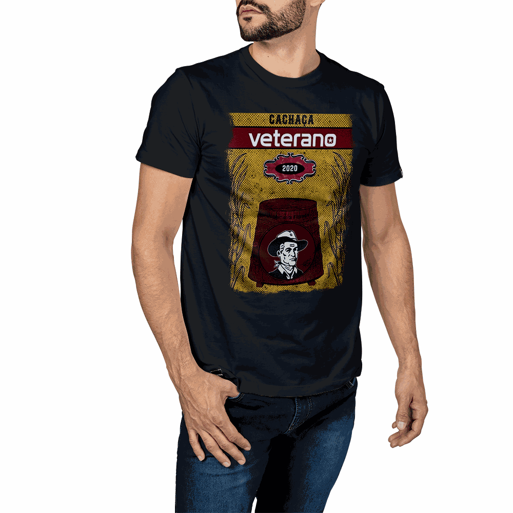 Camiseta Cachaça Preta Veterano