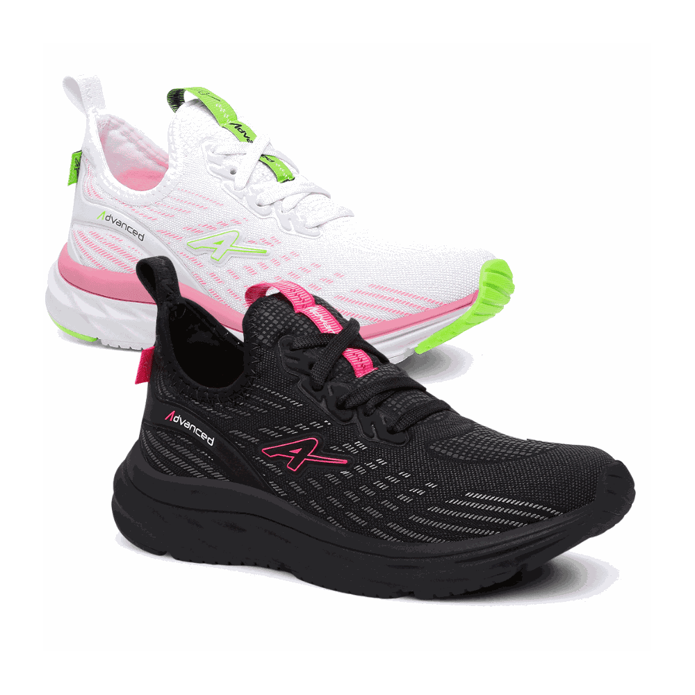 Kit 2 Pares de Tênis Feminino Advanced Running Corrida Caminha Academia - Promoção - Via Livre Boots
