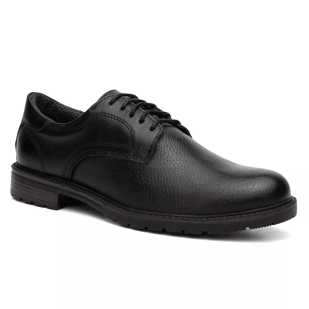 Sapatênis Masculino Oxford Couro Legítimo Preto 