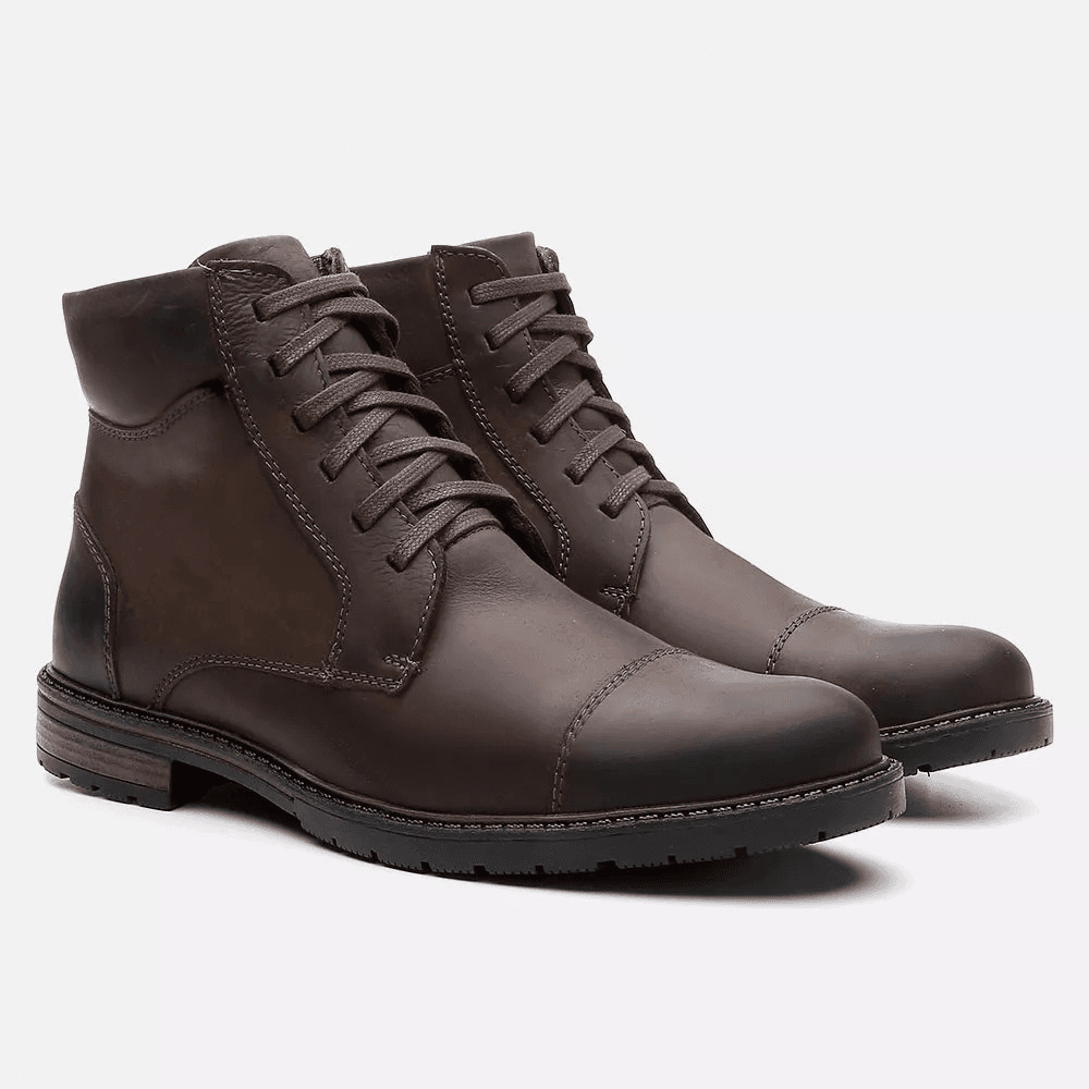 Coturno Casual Masculino Vittal em Couro Café 