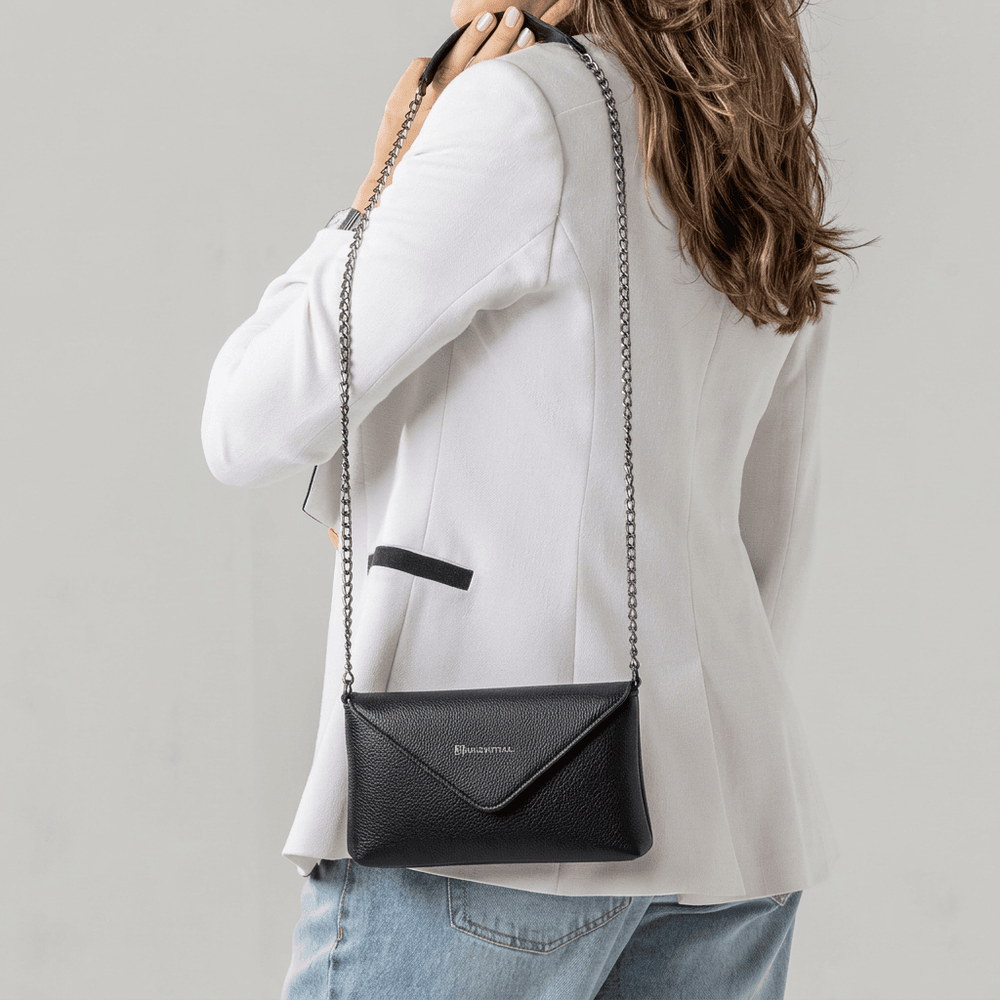 Bolsa Vittal Eloá em Couro Legítimo Preta