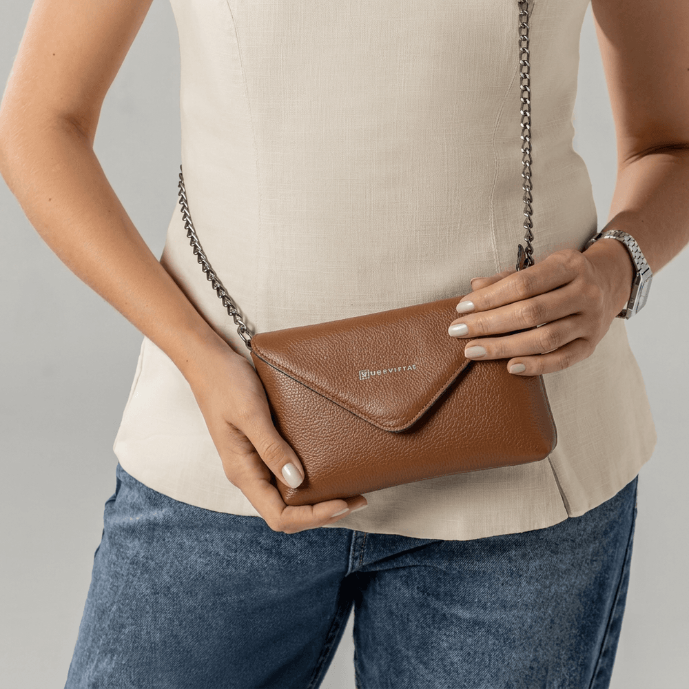 Bolsa Vittal Eloá em Couro Legítimo Caramelo