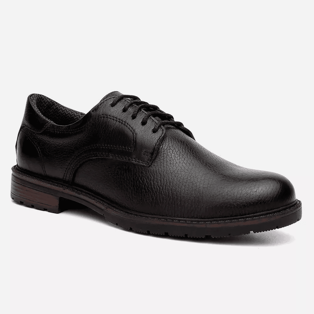 Sapatênis Masculino Oxford Couro Legítimo Preto 