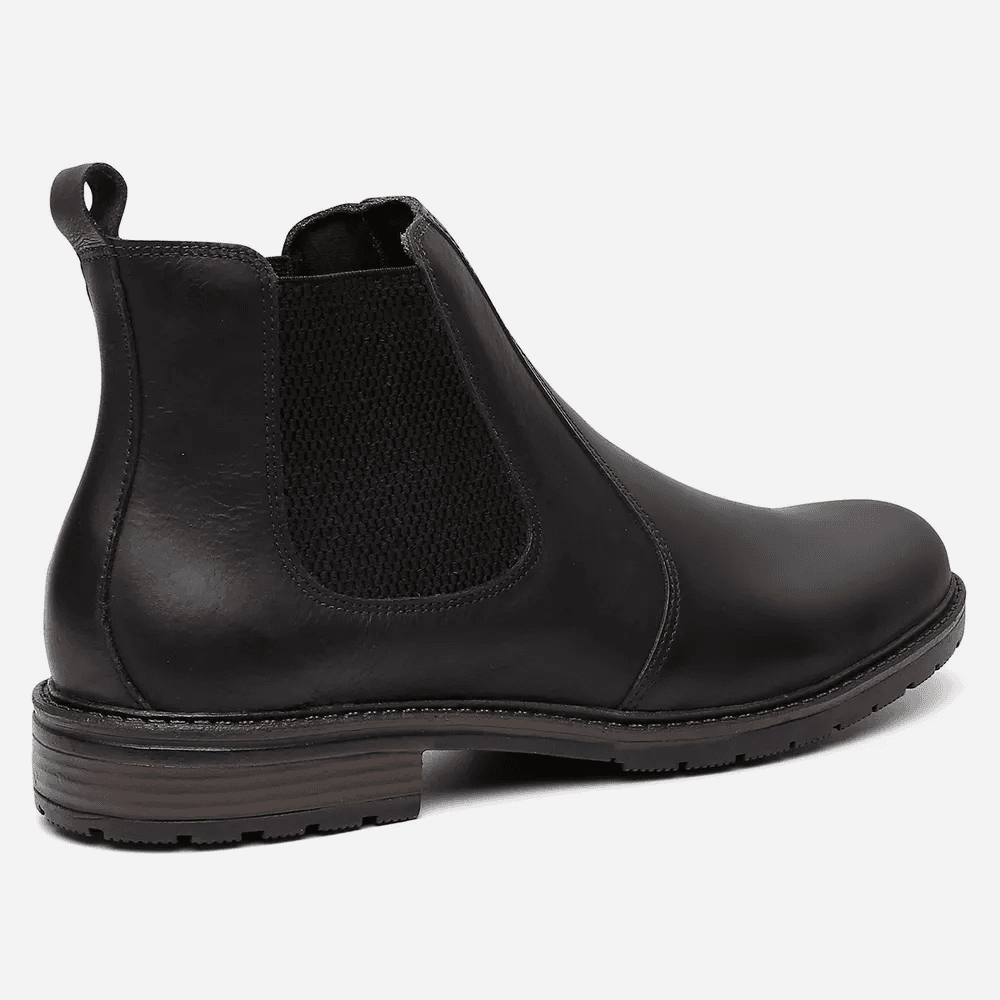 Botina Masculina em Couro Legítimo Crazy Preto
