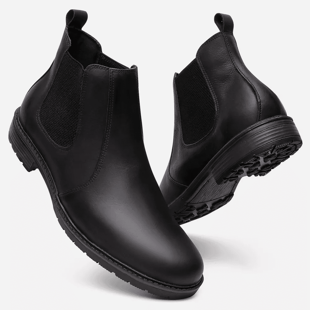 Botina Masculina em Couro Legítimo Crazy Preto