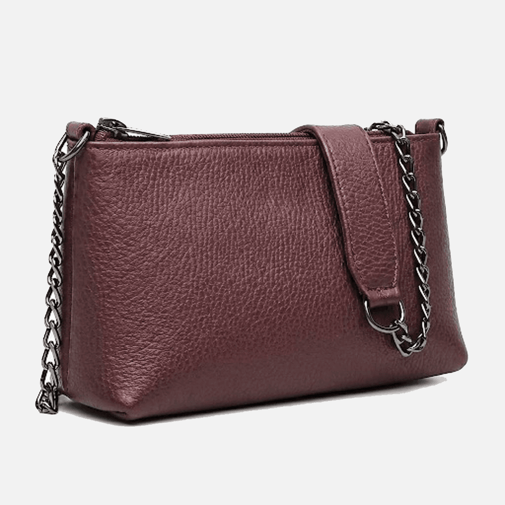 Bolsa Feminina Vittal Clutch Annelise em Couro Legitimo Bordo Alça Corrente