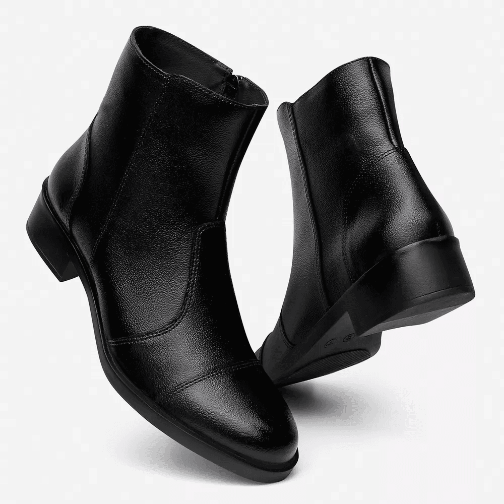 Bota Feminina Vittal Sofia em Couro Legitimo Cano Curto e Zíper