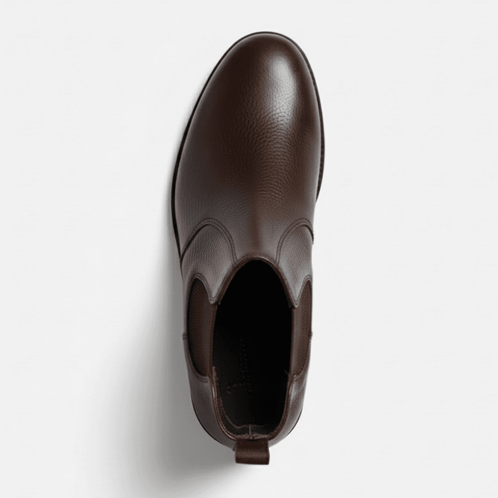 Bota Masculina Chelsea London Vittal em Couro Legítimo Café