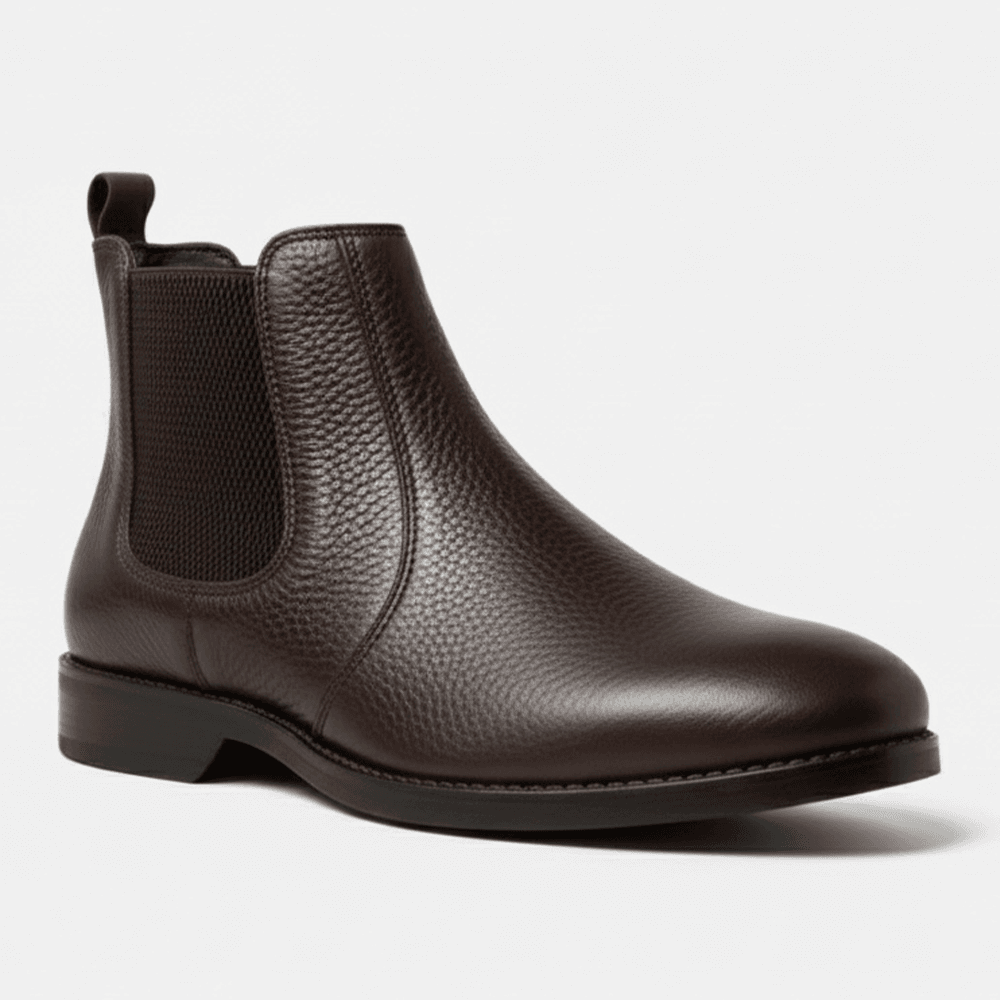 Bota Masculina Chelsea London Vittal em Couro Legítimo Café