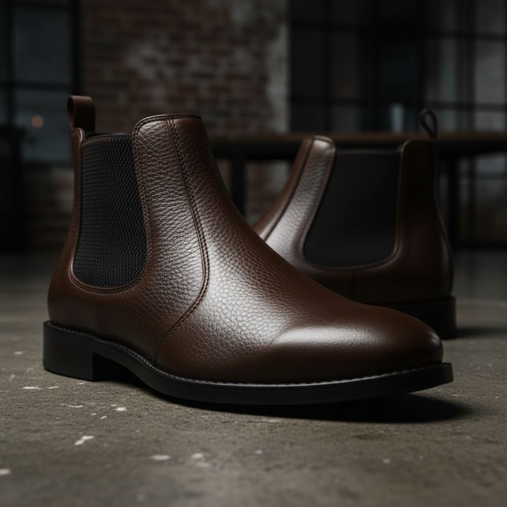 Bota Masculina Chelsea London Vittal em Couro Legítimo Café