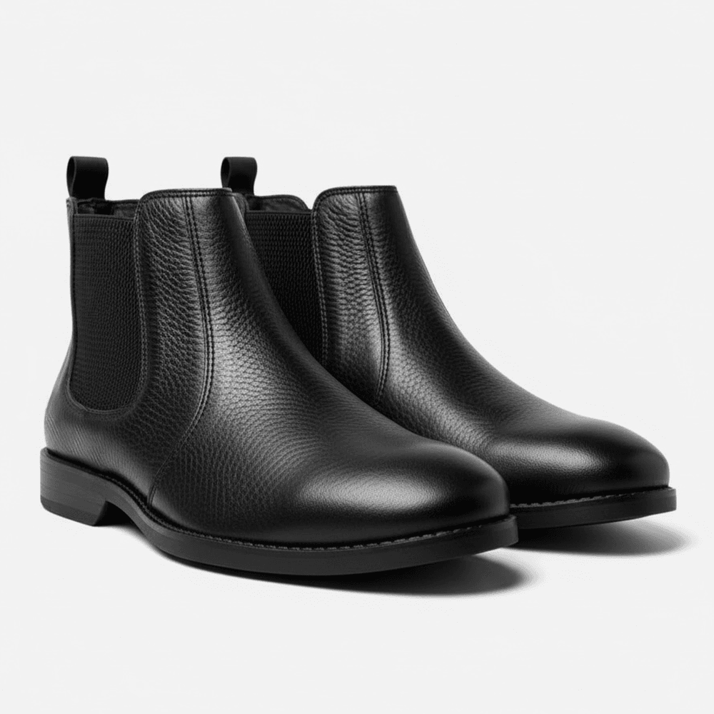 Bota Masculina Chelsea London Vittal em Couro Legítimo Preto