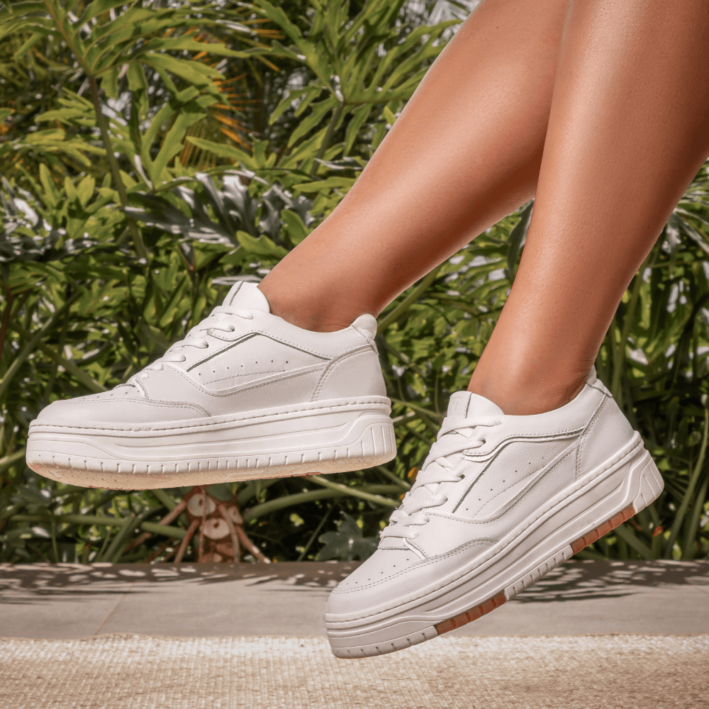 Tênis Feminino Vittal Aura Gelo Solado Flatform Confort