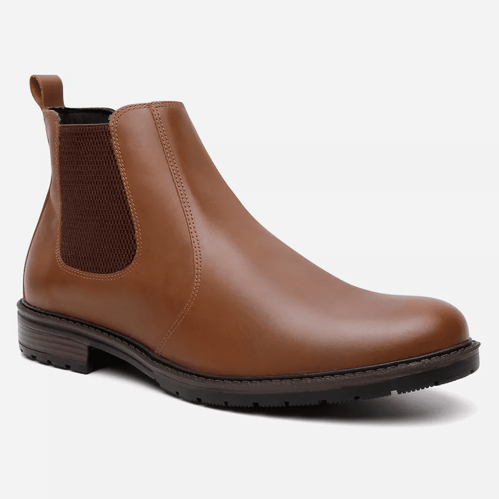 Botina Masculina em Couro Legítimo Crazy Caramelo